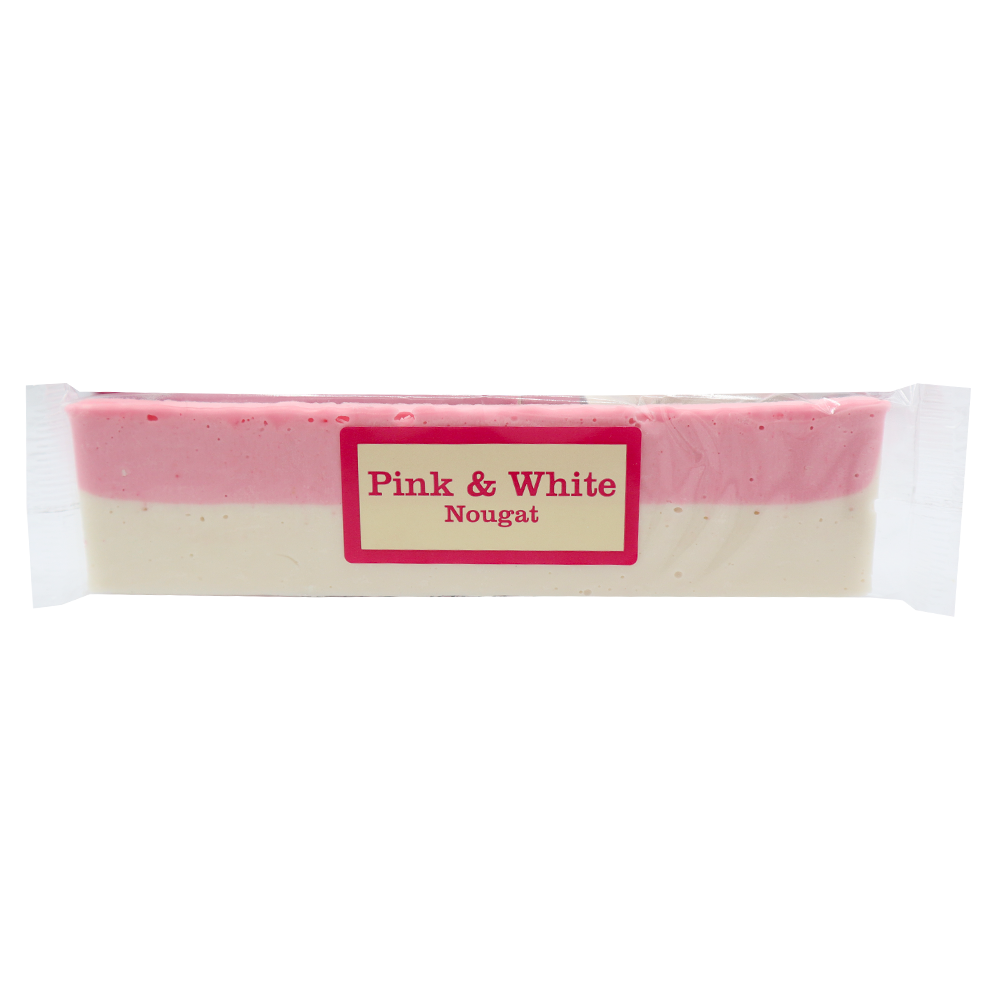 pink and white nougat